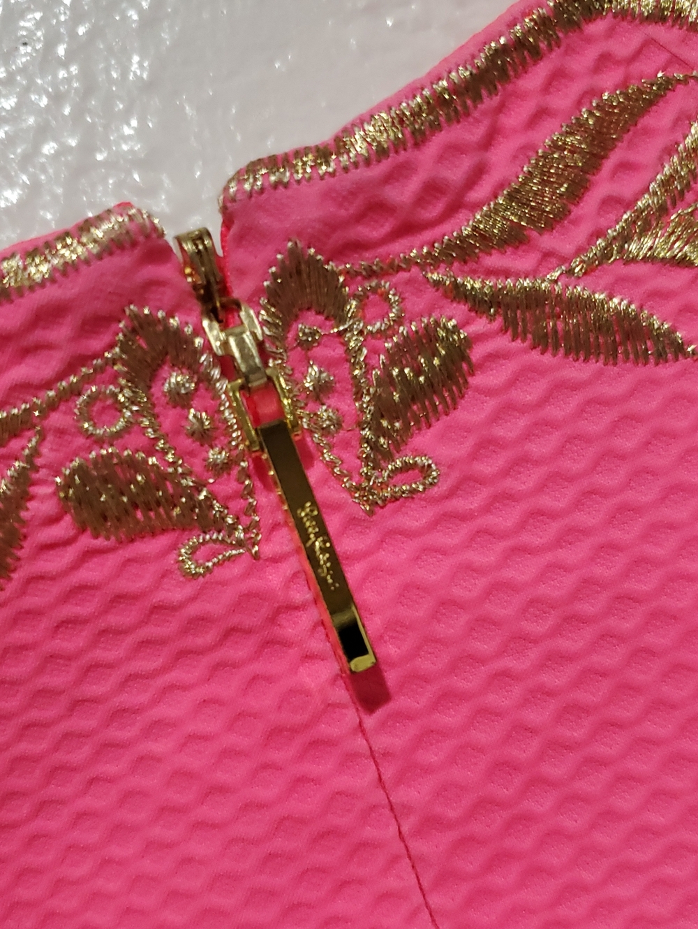 Lilly Pulitzer Tina Embroidered Stretch Shift Dress In Hot Pink Size 4 - Picture 7 of 14